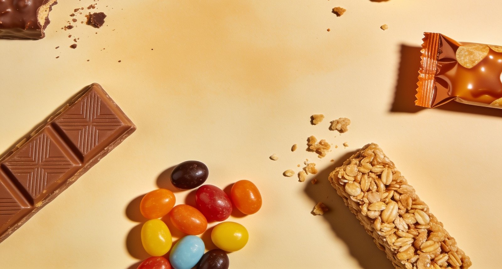 Chocolats, confiseries et barres de céréales